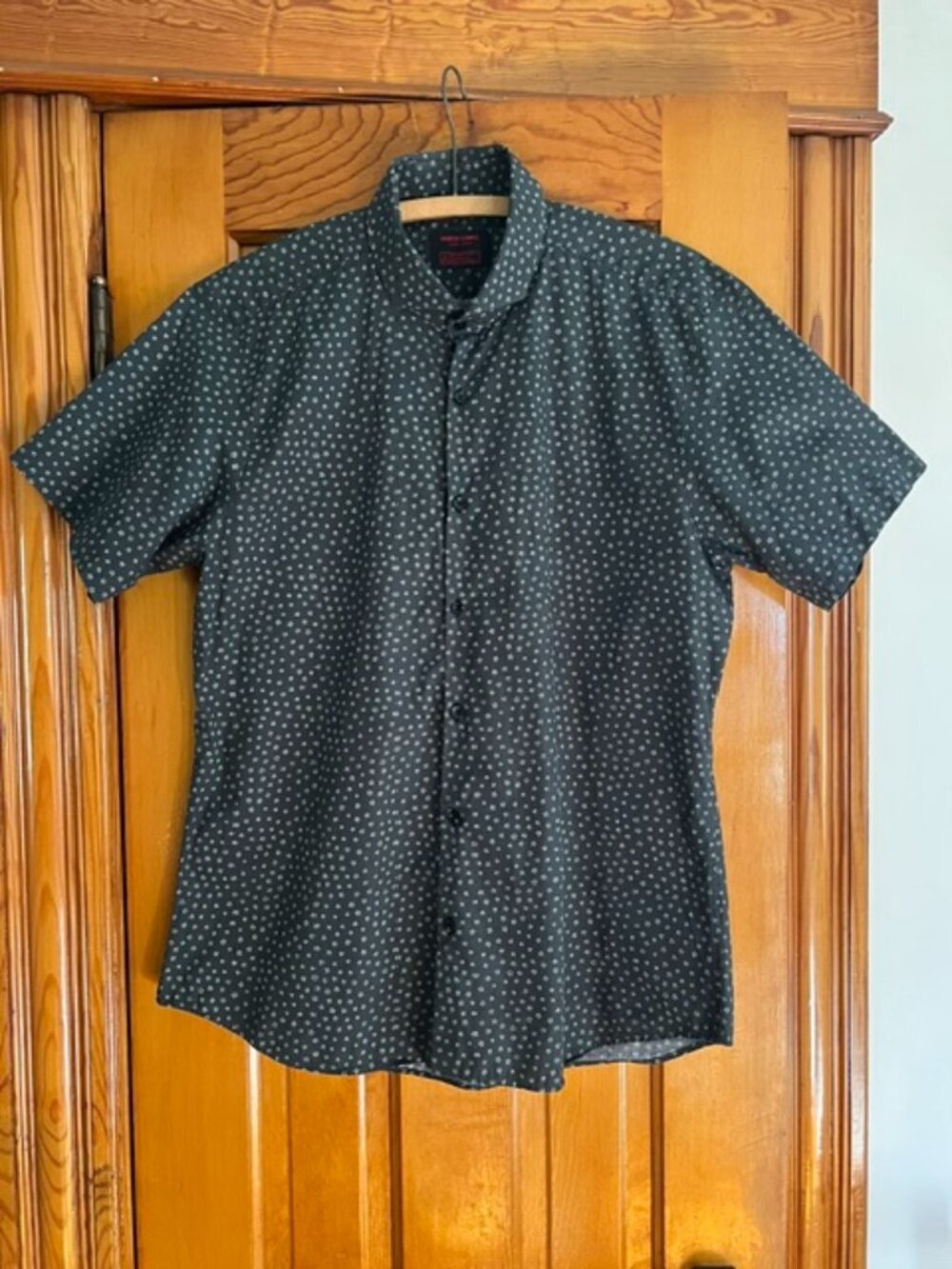 Jared Lang "Fancy Stars" Short Slv Button-down Sport Shirt Men XL